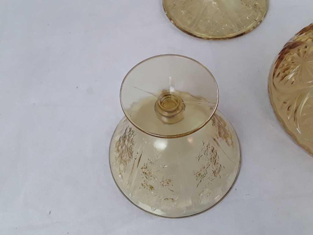 Amber Glass Bowl and Covered Dish