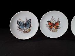 4 DECORATIVE BUTTERFLY PLATES