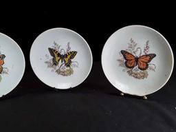 4 DECORATIVE BUTTERFLY PLATES