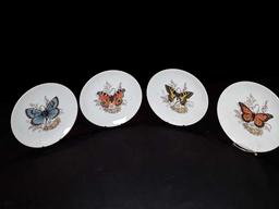 4 DECORATIVE BUTTERFLY PLATES
