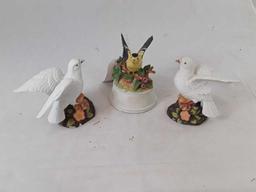 3 CERAMIC BIRD FIGURINES