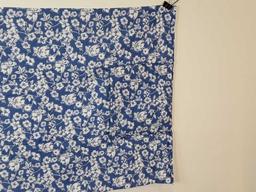 44" X 74" BLUE FLORAL PILLOW QUILT