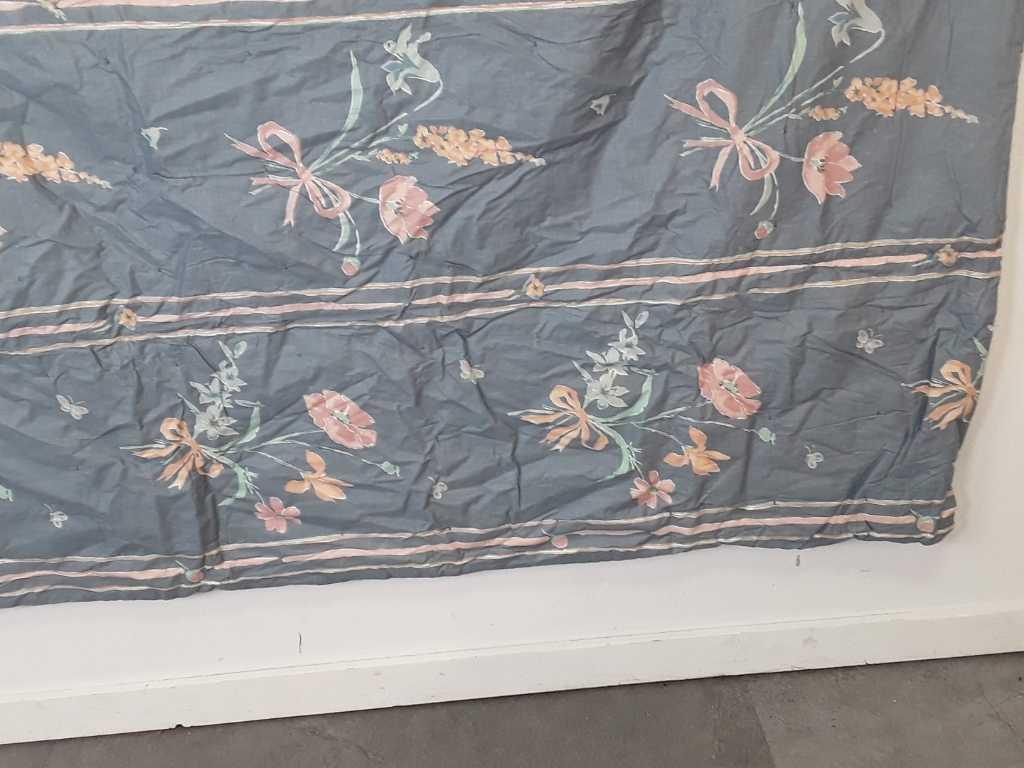 59" X 80" BLUE FLORAL PILLOW QUILT