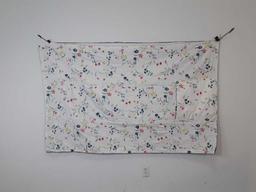 44" X 74" FLOWERS ON WHITE PILLOW QUILT