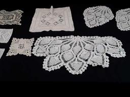 10 SMALL RECTABLE PIECES OF EMBROIDERY/LINEN