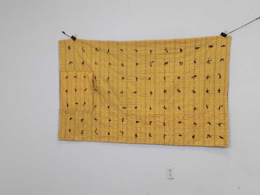 44" X 78" YELLOW STRIPPED PILLOW QUILT