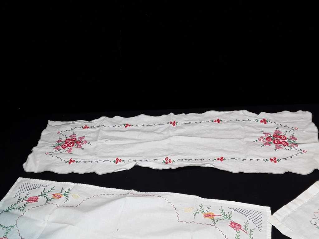 3 PC EMBROIDERY ALL ARE FLORAL W/BRIGHT COLORS