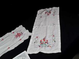 3 PC EMBROIDERY ALL ARE FLORAL W/BRIGHT COLORS