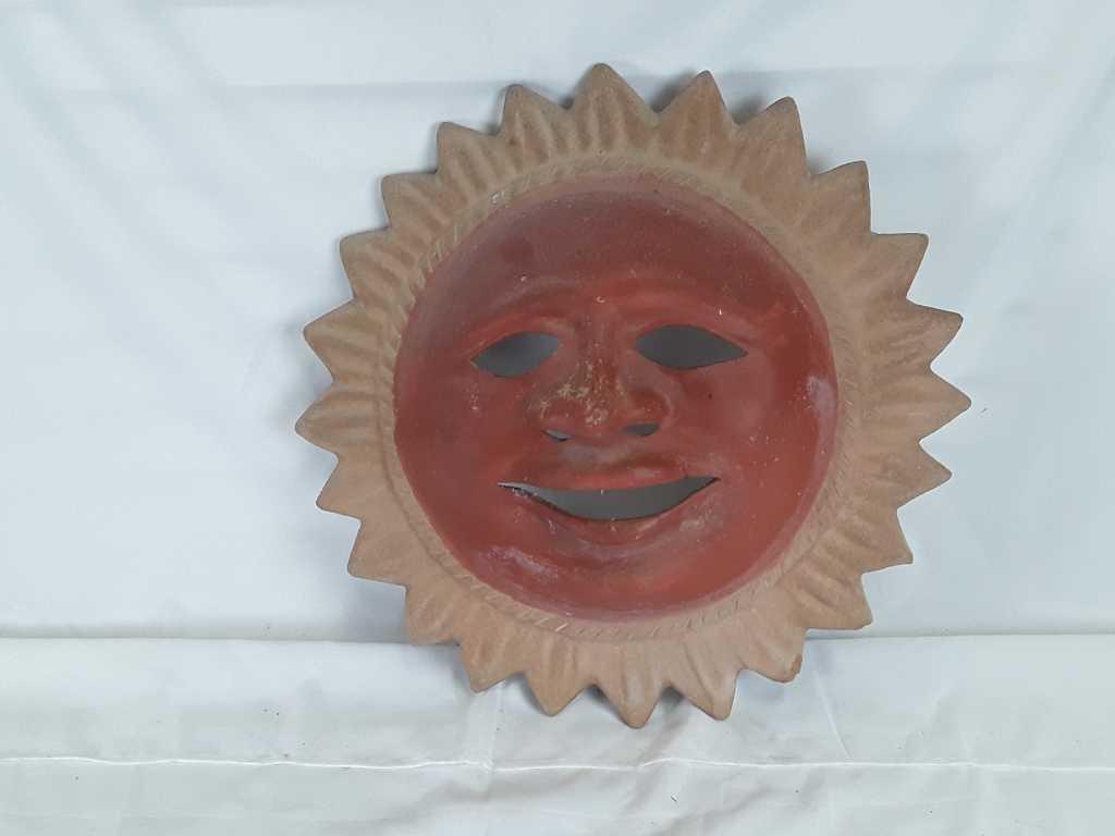 HANGING TERRACOTTA SUN WITH FACE