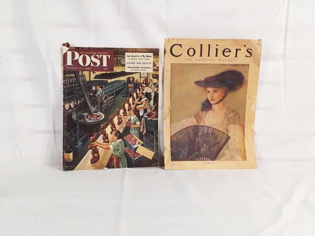 2 VTG MAGAZINES, SATURDAY EVENING POST & COLLIERS