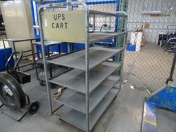 HEAVY DUTY METAL 6 SHELF TALL ROLLING CART