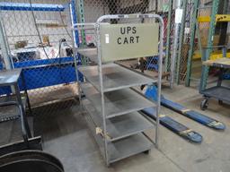 HEAVY DUTY METAL 6 SHELF TALL ROLLING CART