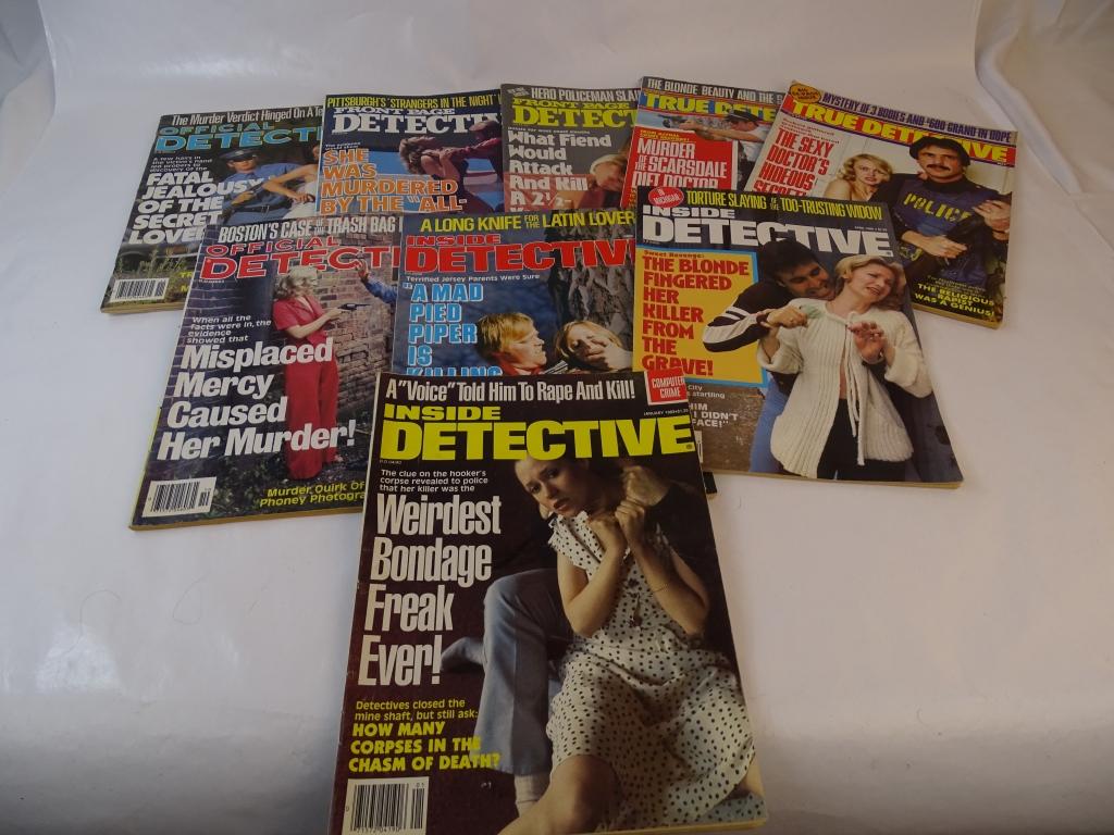 10 FRONT PAGE DETECTIVE MAGAZINES 1980-83 ISSUES