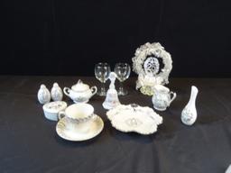 LEFTON CHINA HAND PAINTED  25TH ANV/ W MISC