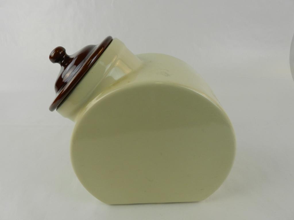 STONEWARE TILTED COOKIE JAR