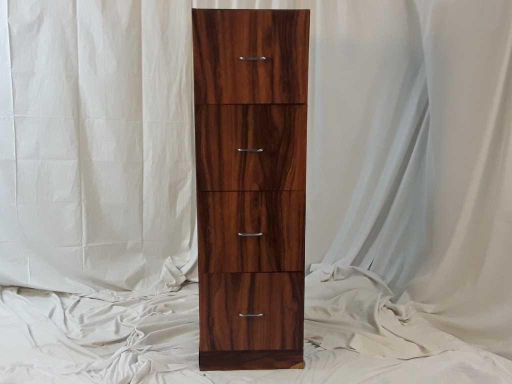 FOUR DRAWER WOOD FILING CABINETW/HANGING FILES