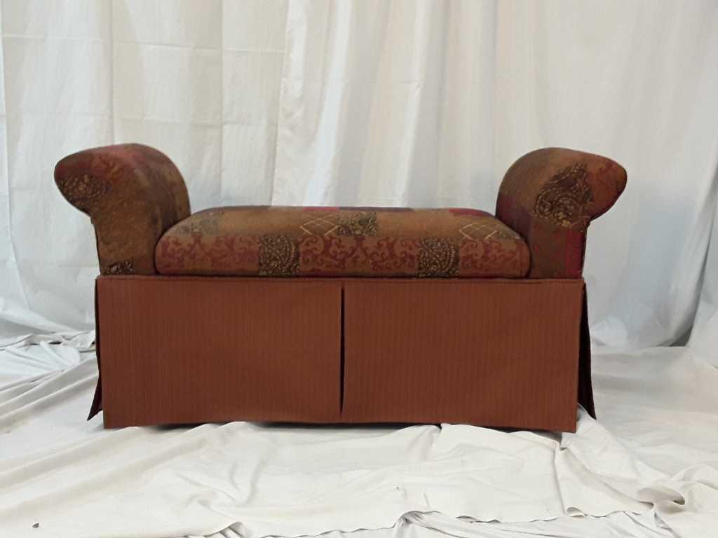 UPHOLSTER ROLLED ARM BENCH