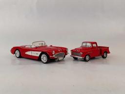 2 DIE CAST NOT IN CASES, '57 CORVETTE, '55 CHEVY P