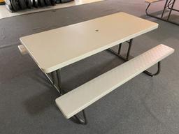 Lifetime Brand Plastic Folding Picnic Table.