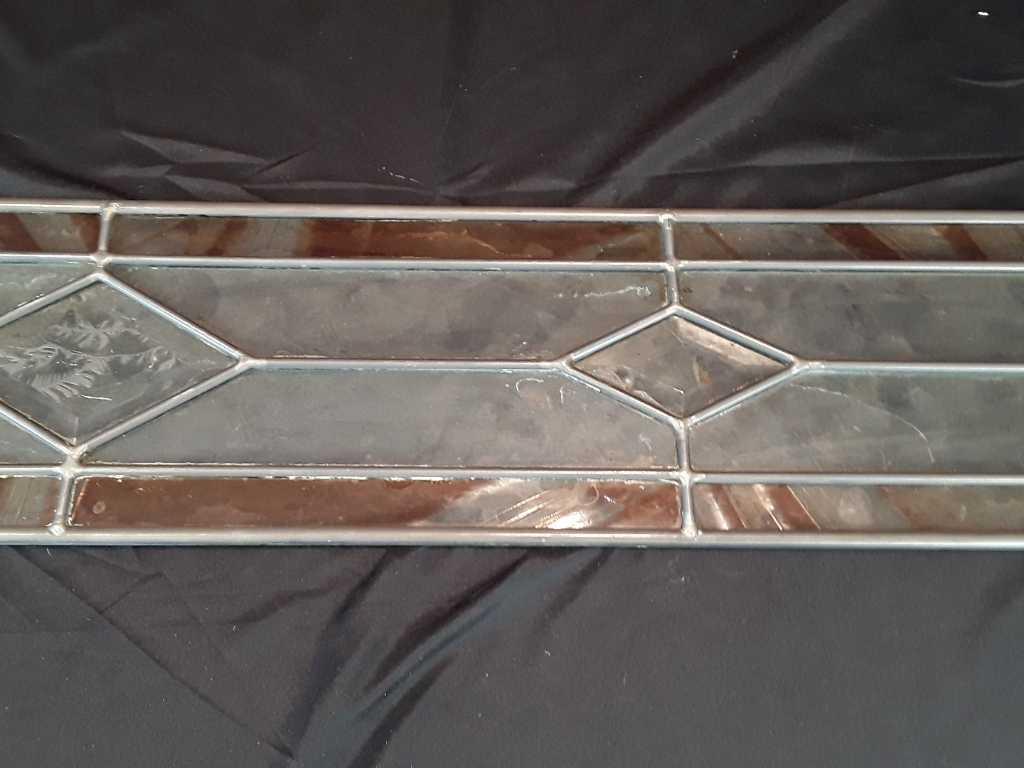 ANTIQUE LEADED STAINED GLASS PANEL