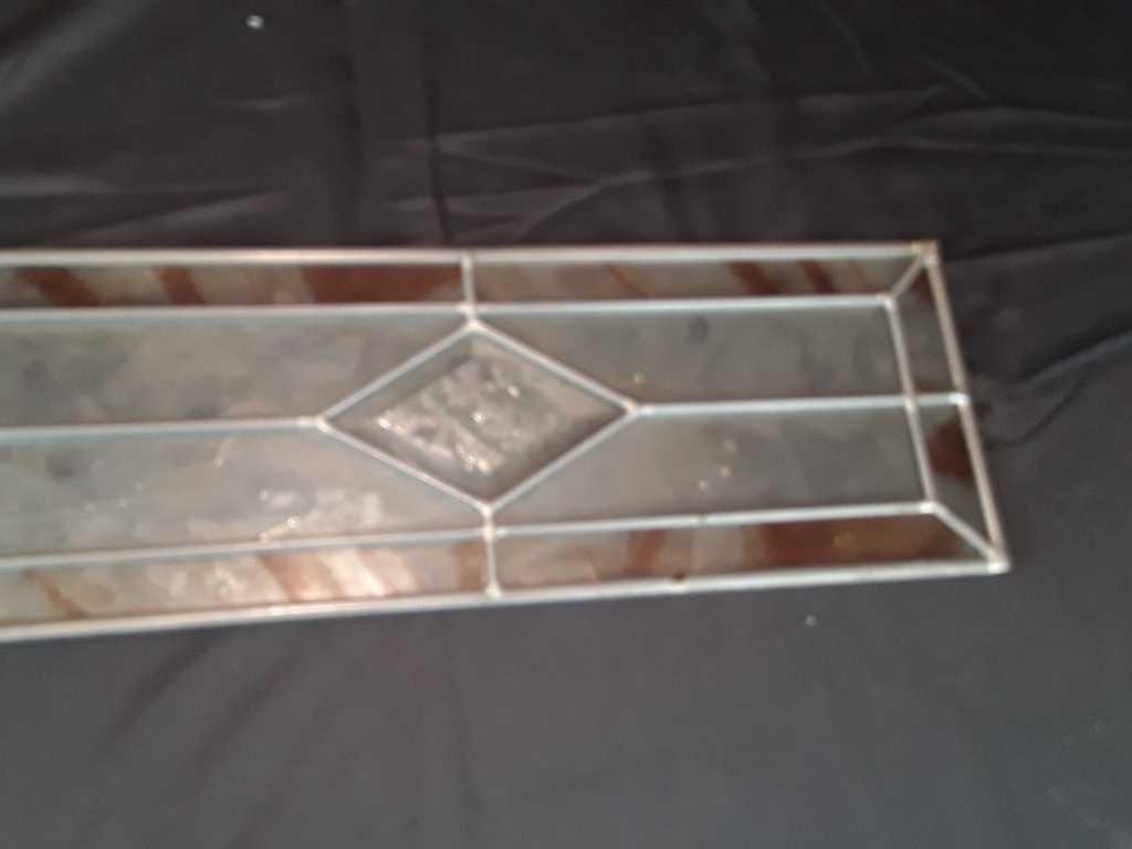 ANTIQUE LEADED STAINED GLASS PANEL