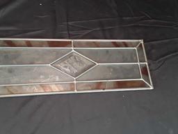 ANTIQUE LEADED STAINED GLASS PANEL