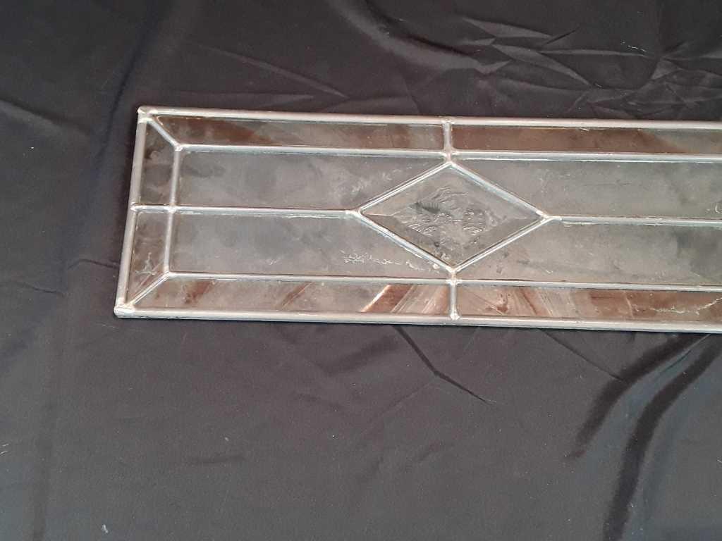 ANTIQUE LEADED STAINED GLASS PANEL