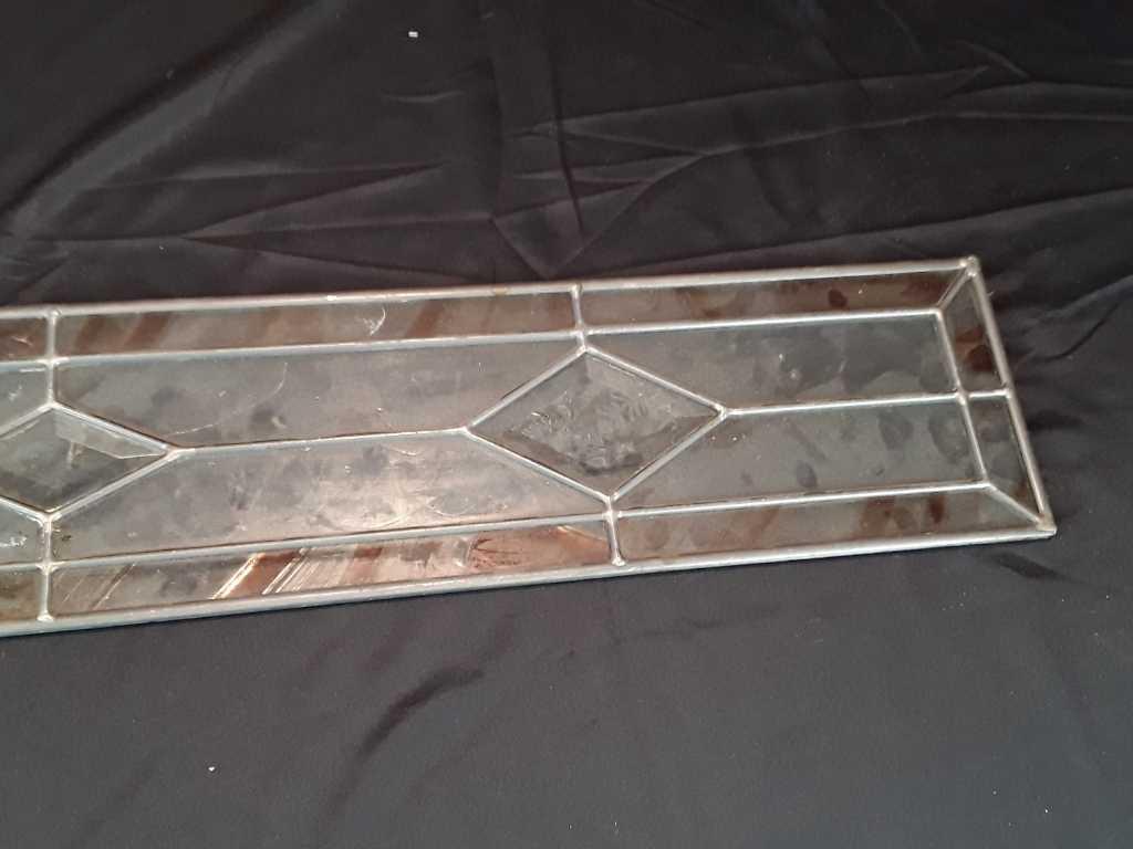 ANTIQUE LEADED STAINED GLASS PANEL