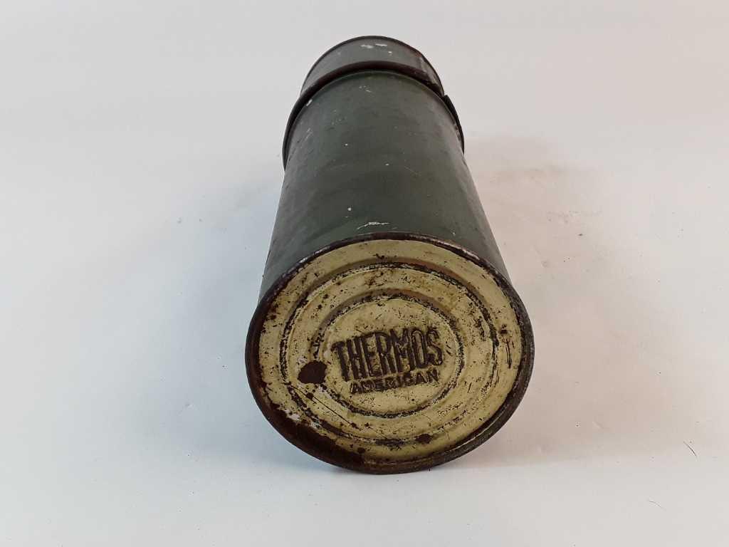 GREEN METAL AMERICAN THERMOS