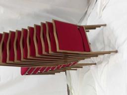 STACK OF 10 RED BROADMOOR CHAIRS