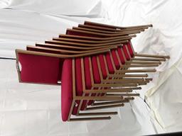 STACK OF 10 RED BROADMOOR CHAIRS