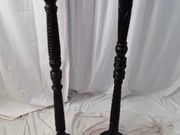 PAIR OF WOOD CANDLE STICK