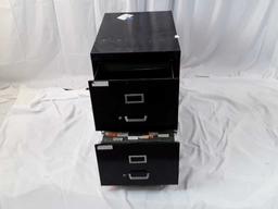 2-DRAWER BLACK FILING CABINET.