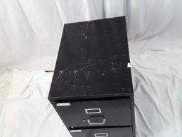 2-DRAWER BLACK FILING CABINET.