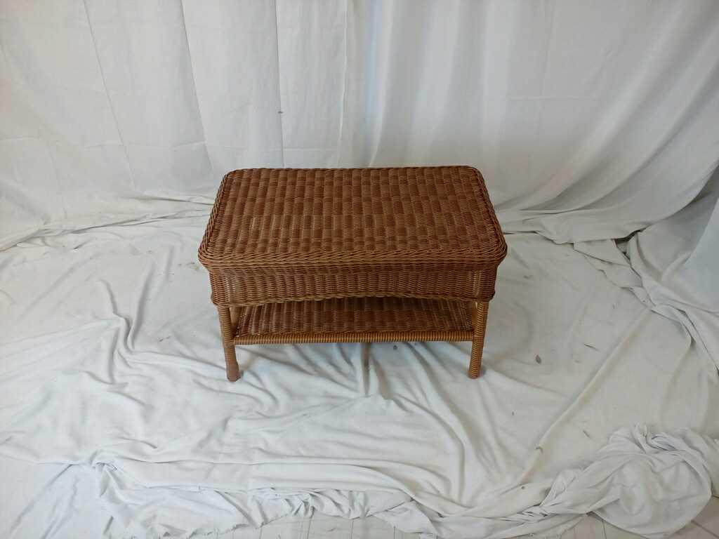 3 PLASTIC RATTAN SIDE TABLES