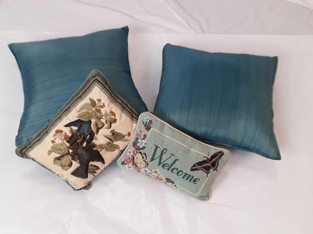 BLUE DECORATIVE PILLOW BUNDLE,  QTY: 4