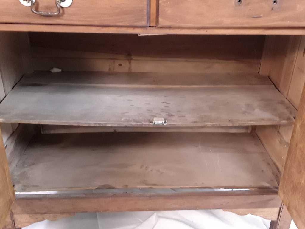 VINTAGE KITCHEN CABINET W/ GLASS PANELS