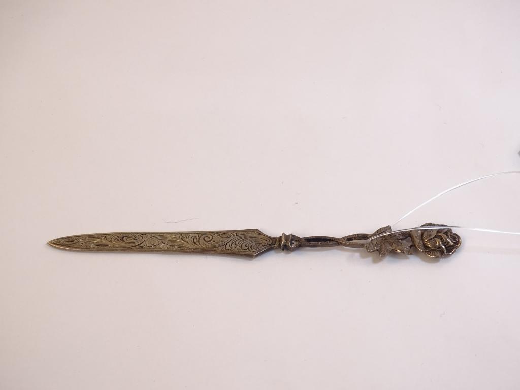 800 Silver Rose Letter Opener 21g