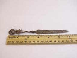 800 Silver Rose Letter Opener 21g