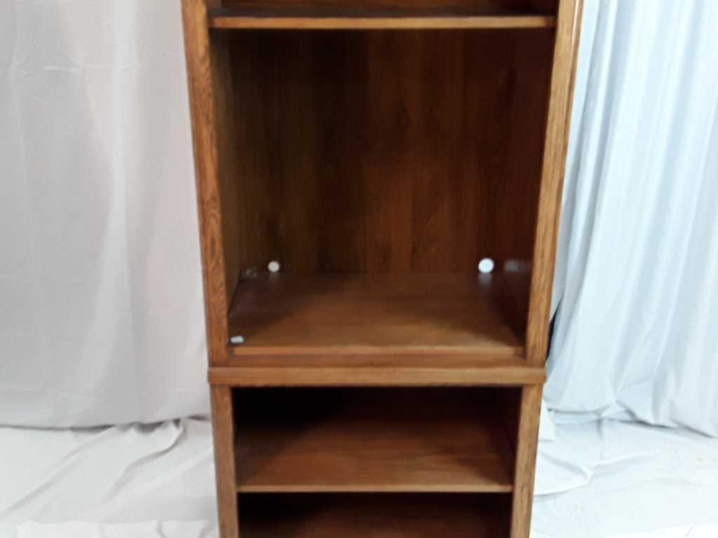 LARGE WOODEN BOOKSHELVE W/ DISPLAY LIGHT