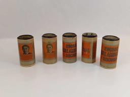 5 ANTIQUE EDISON RECORD CYLINDER W/RECORDS
