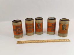 5 ANTIQUE EDISON RECORD CYLINDER W/RECORDS