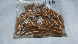 1.5lb Bag of Unknow Caliber Copper Bullets.