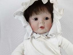 PORCELAIN BABY DOLL IN WHITE DRESS