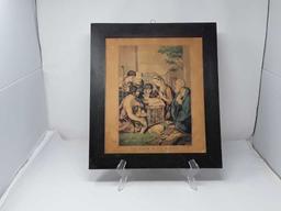 2 COURIER PRINTS IN HANDMADE WOODEN FRAMES