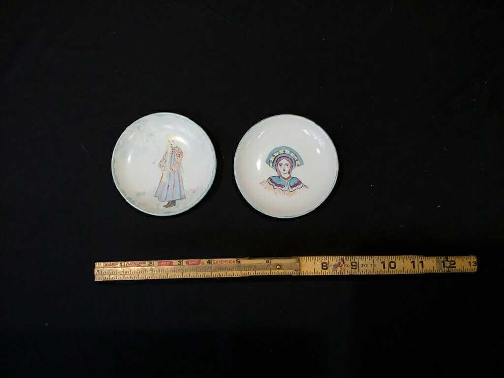 2 VINTAGE CHINA RING TRAYS