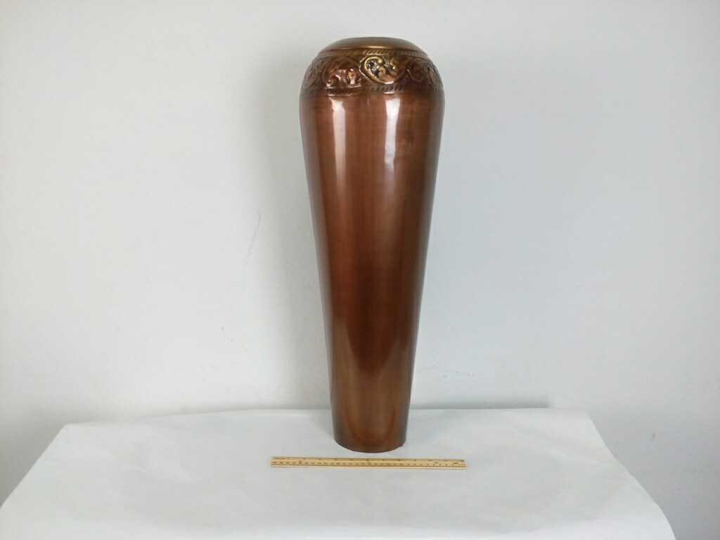 TALL COPPER TONED VASE