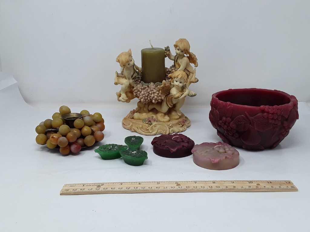 SET OF GRAPE THEMED CANDLE HOLDERS