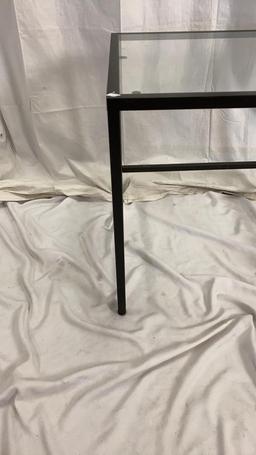 Glass Metal and Wood End Table