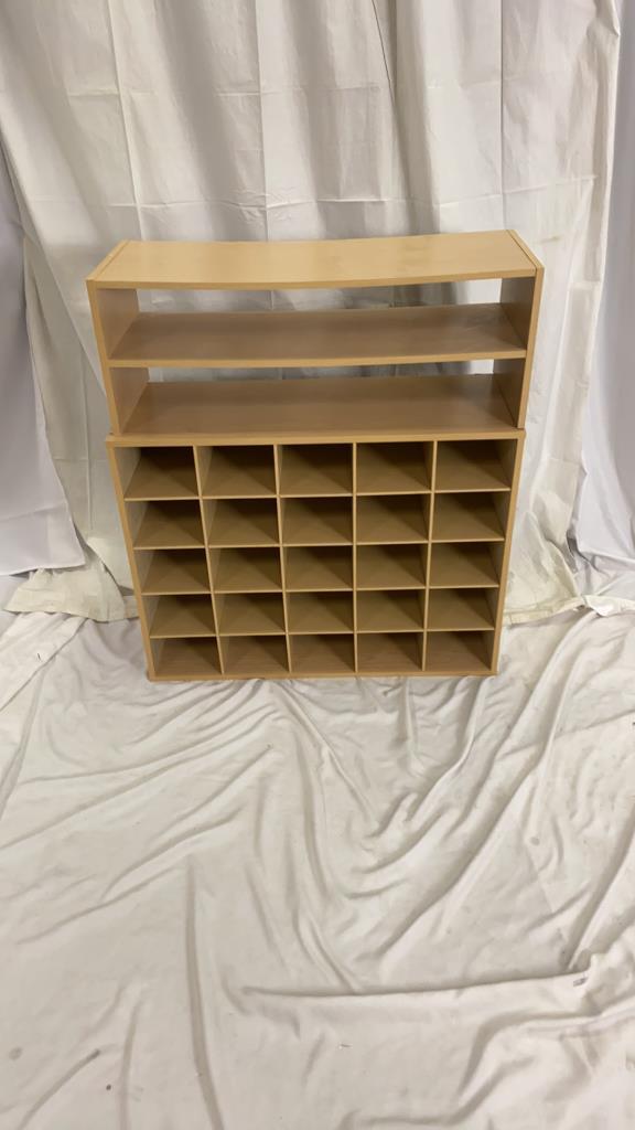 Light Wood 25 Cube Organizer and Top Storage